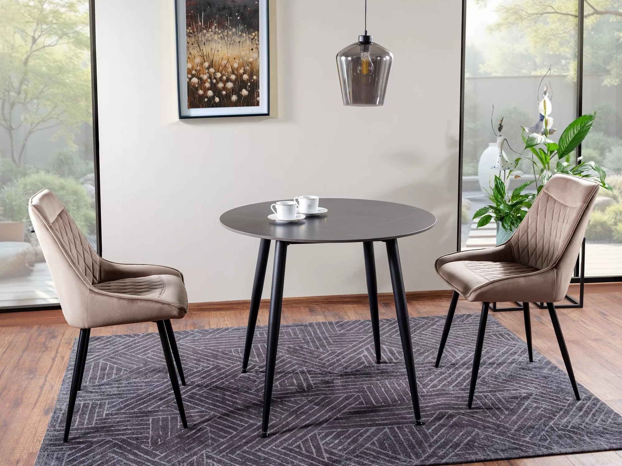 Table Detroit 871 (Black marble + Black)