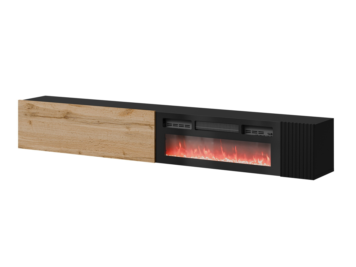 TV stand Calveru 110 (Wotan Oak + Black)