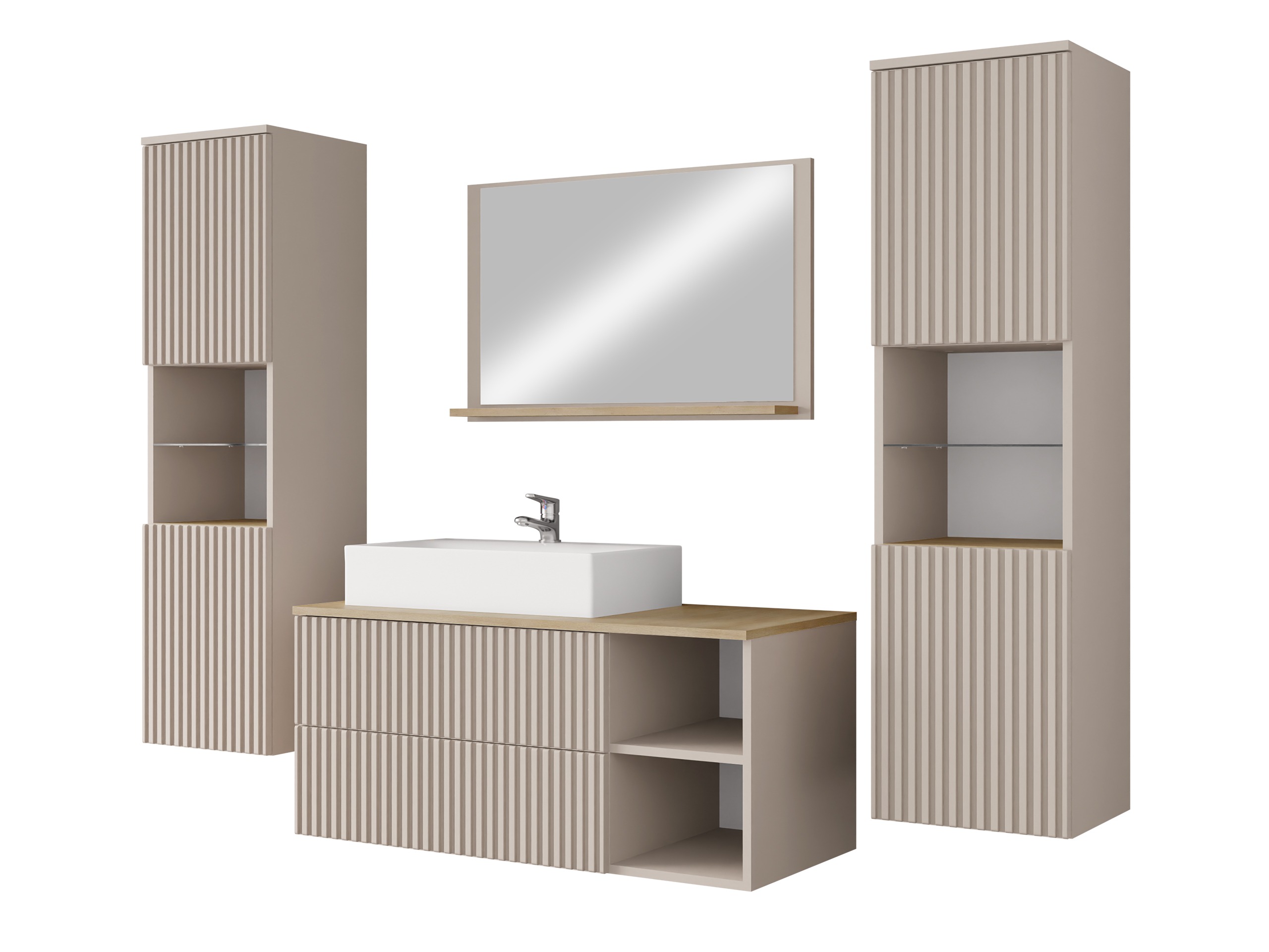 Bathroom set Nauta II (Cashmere + Oak)