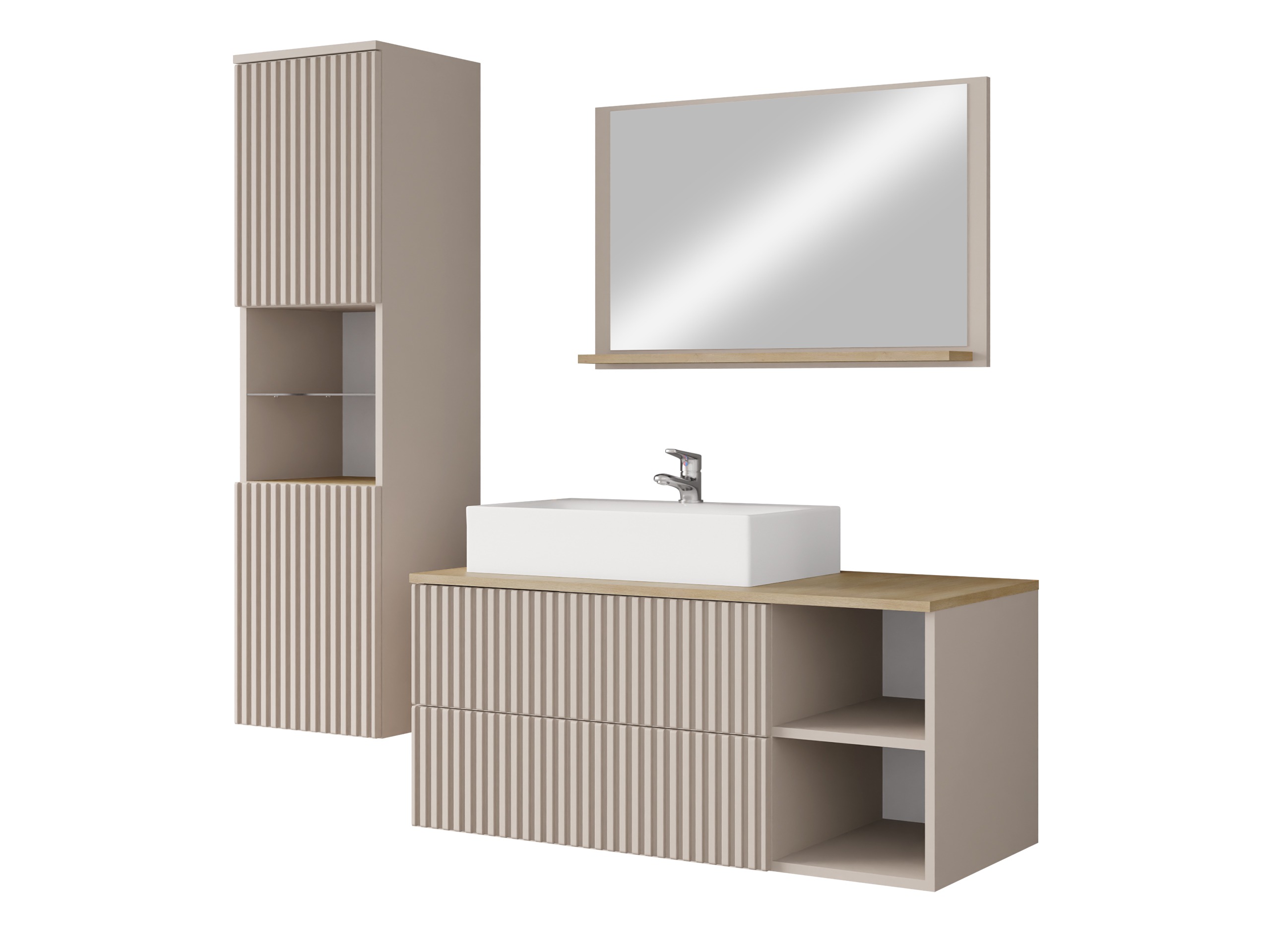 Bathroom set Ophruvi 104 (Cashmere + Oak)