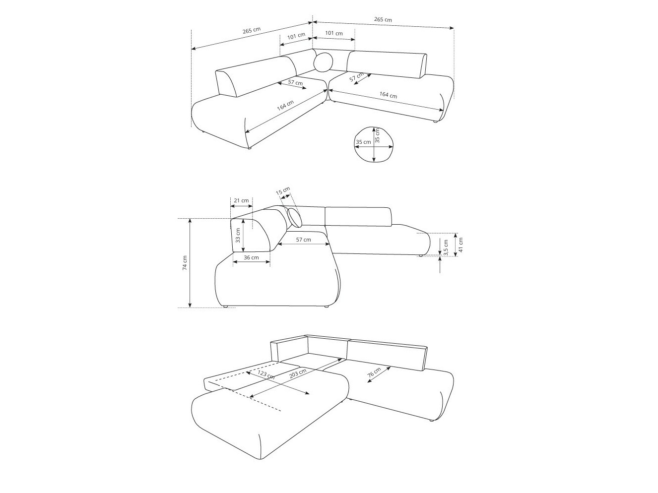 Corner sofa Kingston 186 (Vinci 26)