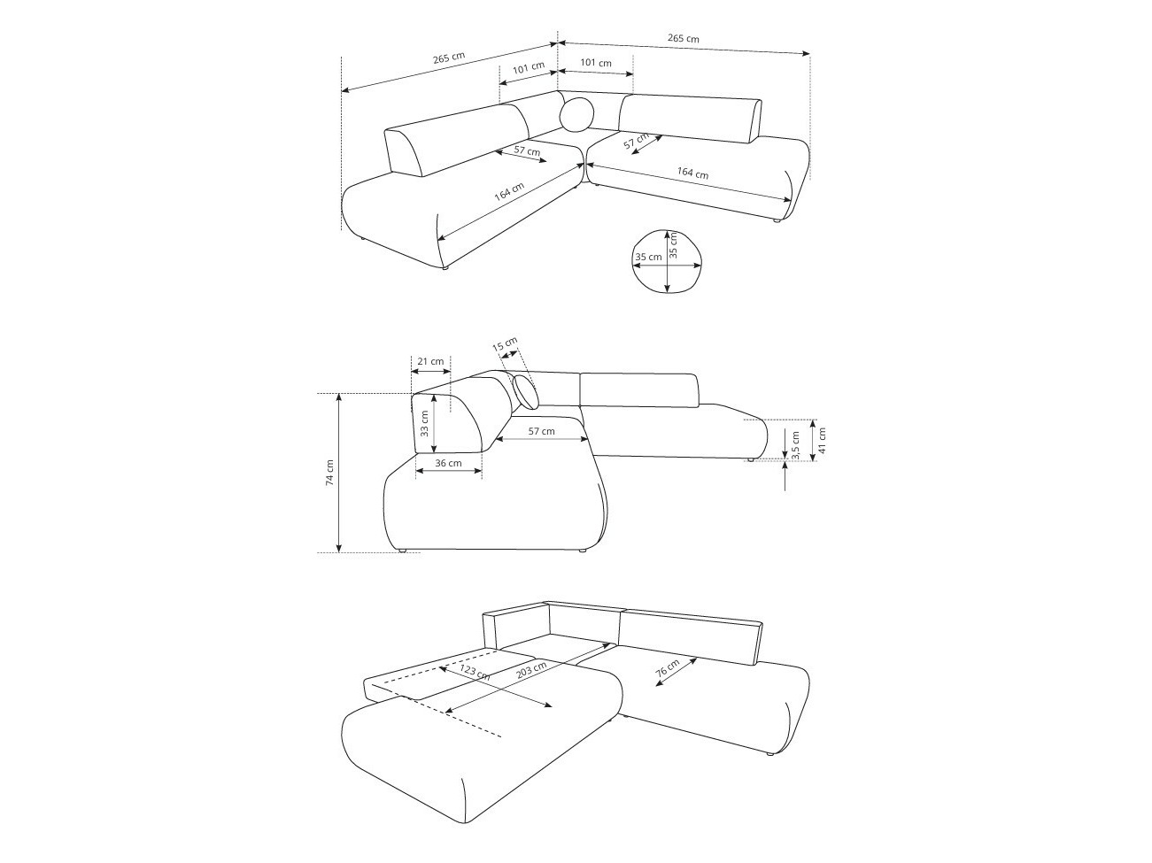 Corner sofa Kingston 186 (Vinci 42)