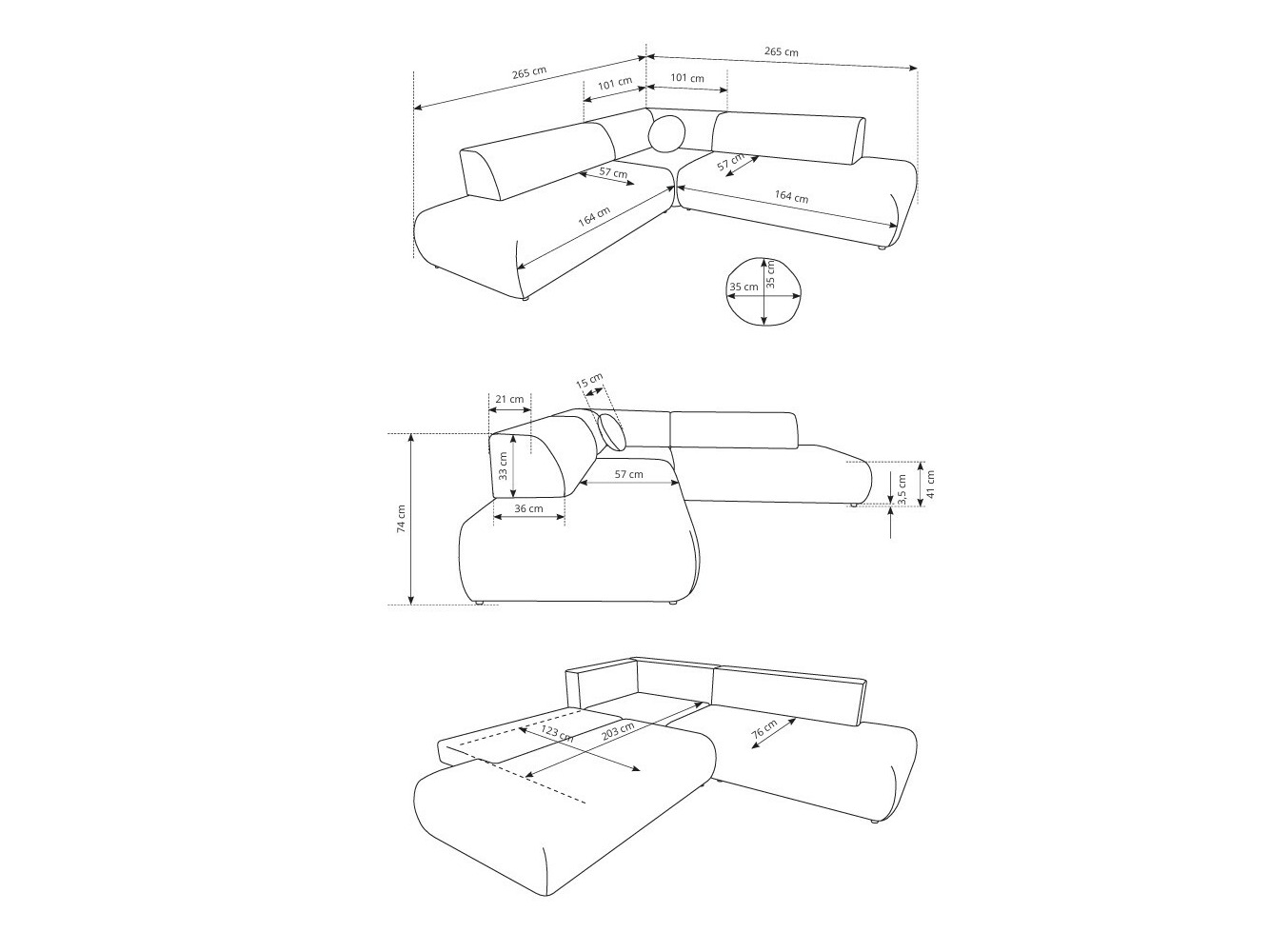 Corner sofa Kingston 186 (Vinci 42)
