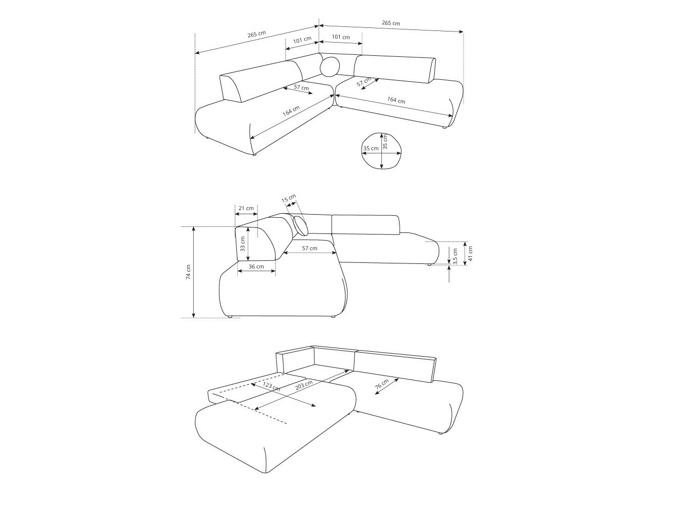 Corner sofa Kingston 186 (Vinci 75)