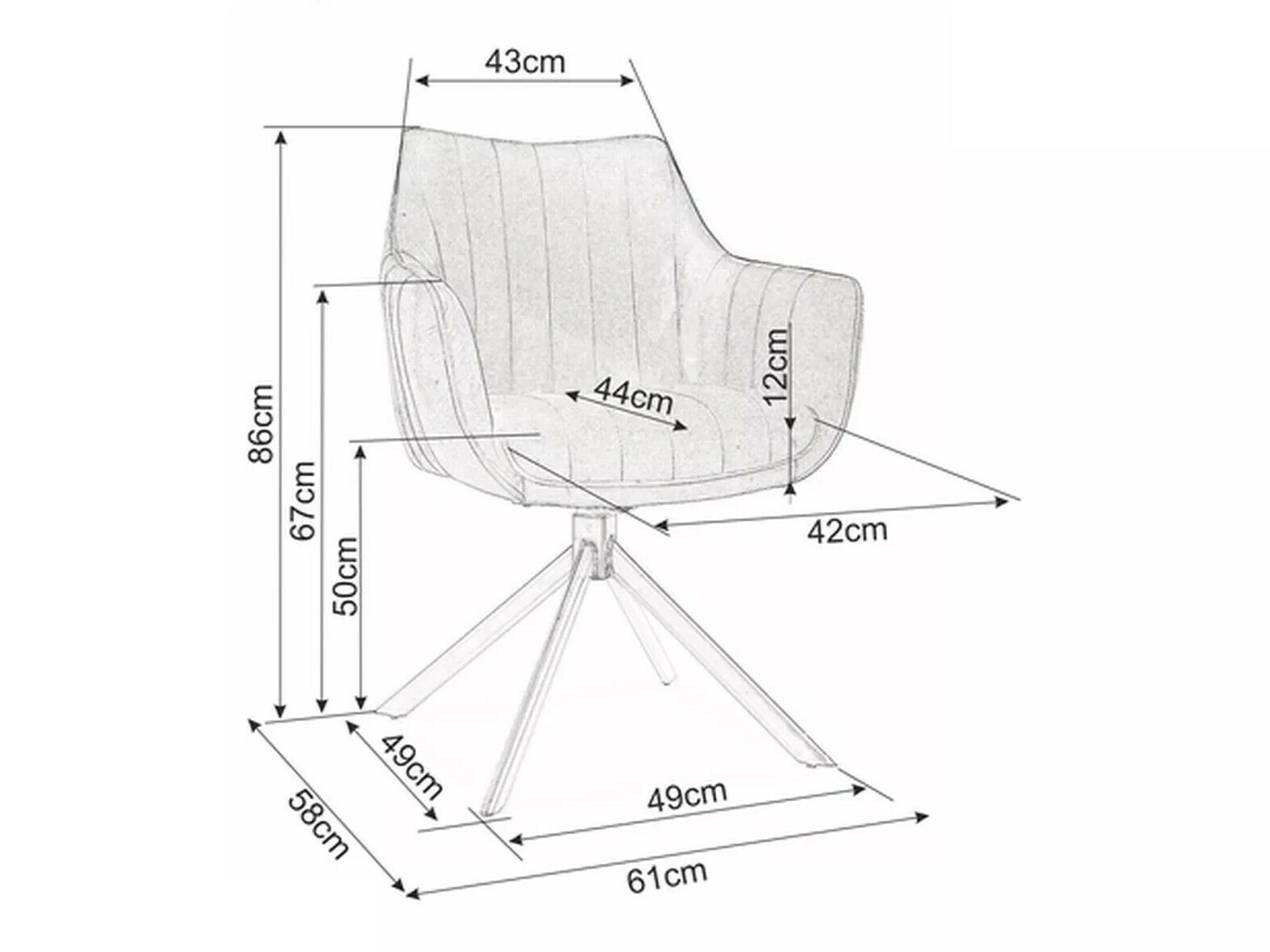 Chair Detroit 134 (Bluvel 30)