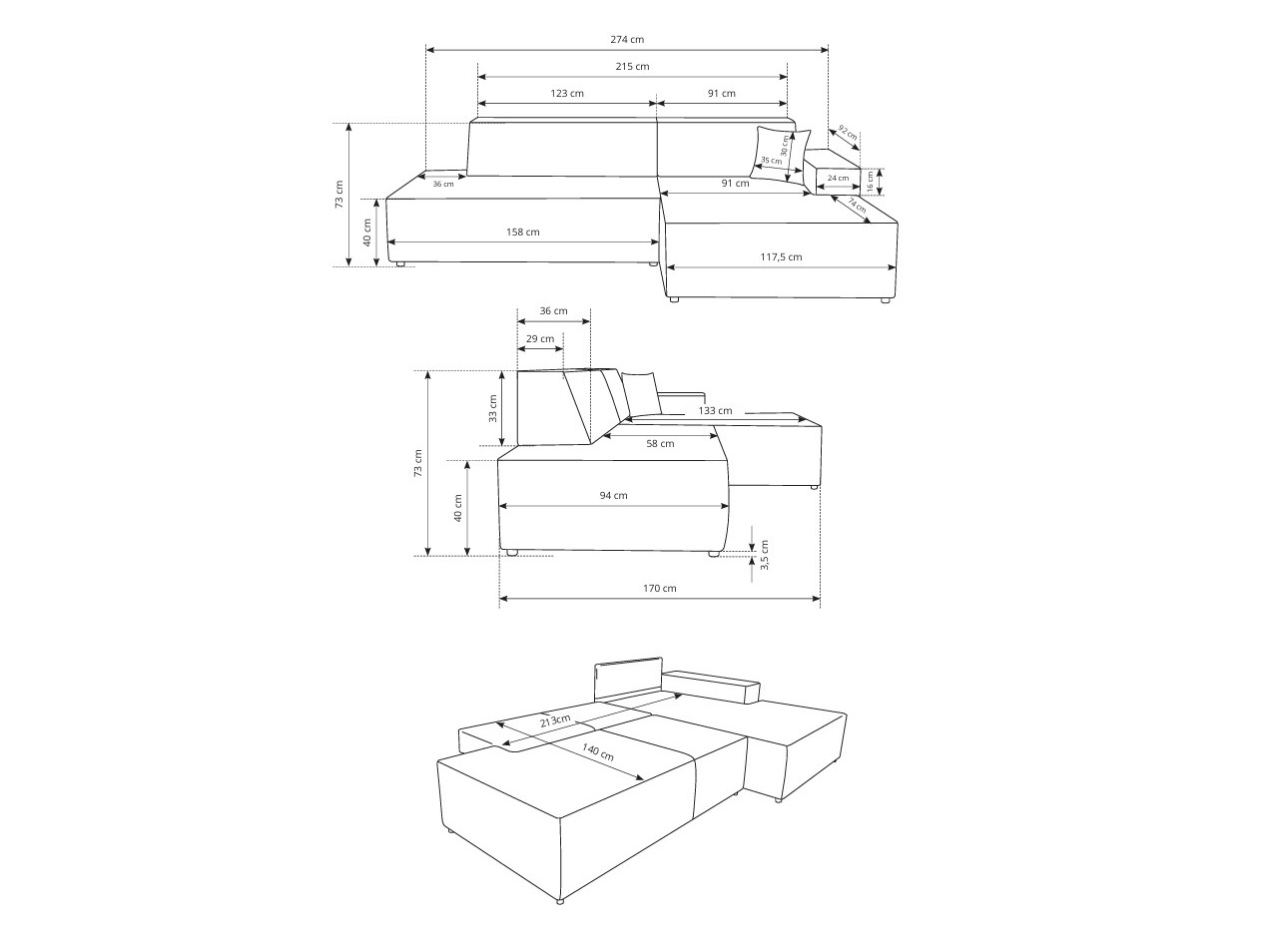 Corner sofa Kingston 187 (Dunbar 45)