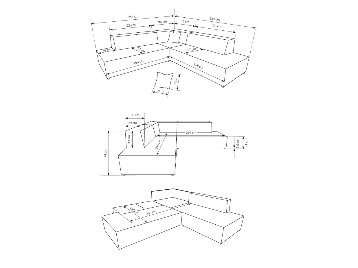 Corner sofa Kingston 188 (Dunbar 35)