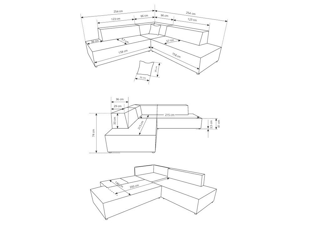Corner sofa Kingston 188 (Tilia 01)