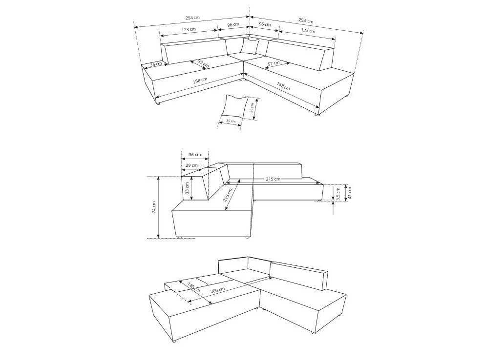 Corner sofa Kingston 188 (Tilia 11)