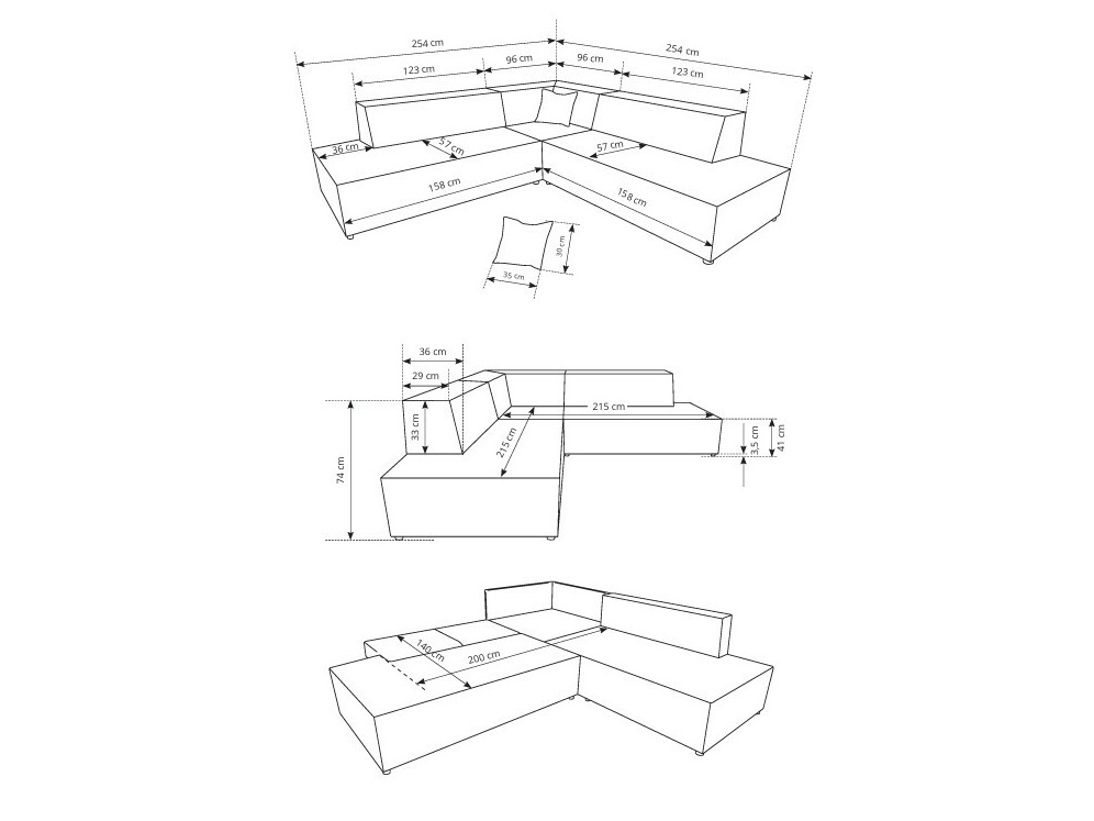 Corner sofa Kingston 188 (Tilia 17)