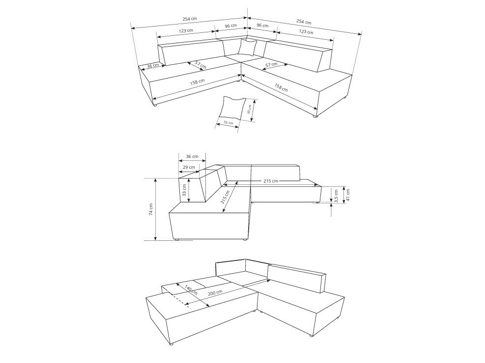 Corner sofa Kingston 188 (Tilia 17)