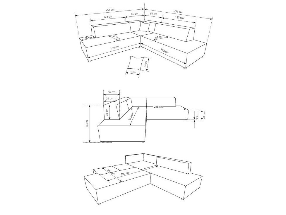 Corner sofa Kingston 188 (Tilia 85)