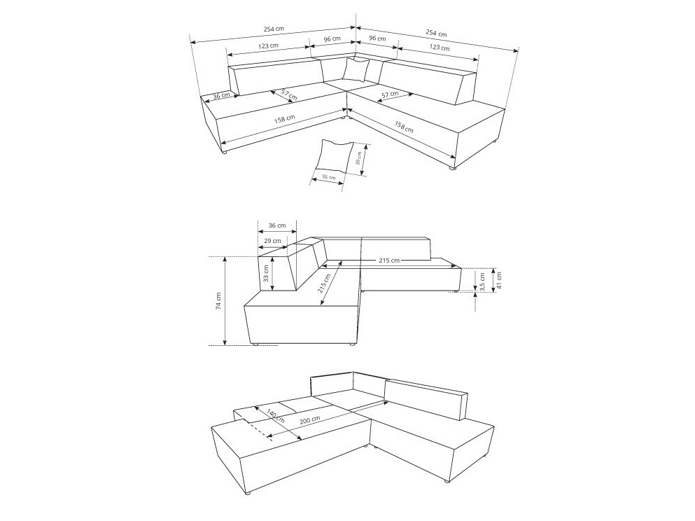 Corner sofa Kingston 188 (Tilia 85)