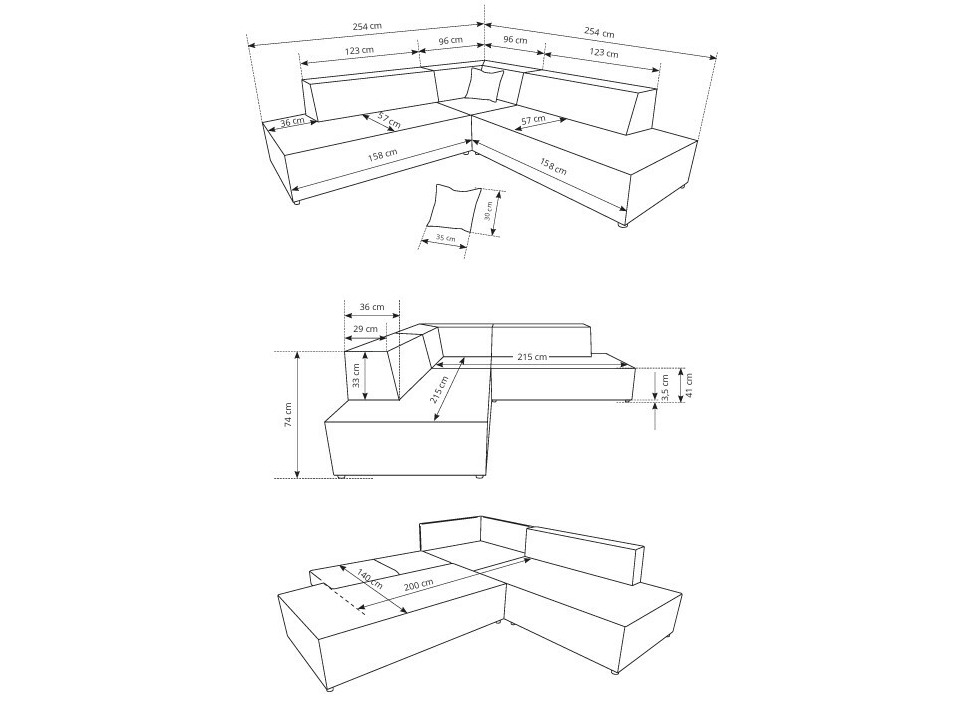 Corner sofa Kingston 188 (Tilia 86)