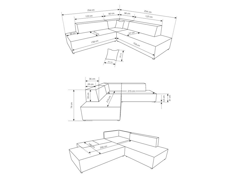 Corner sofa Kingston 188 (Tilia 86)