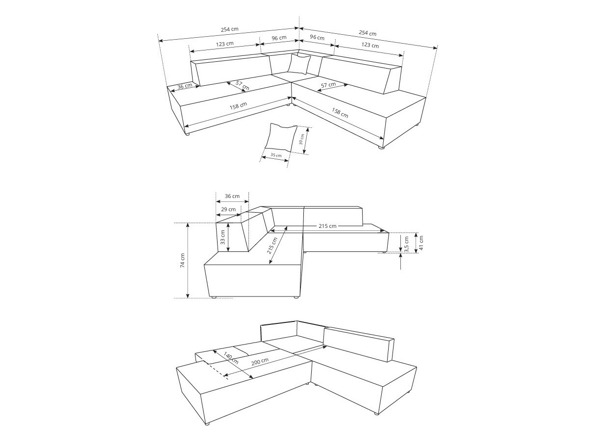 Corner sofa Kingston 188 (Dunbar 65)