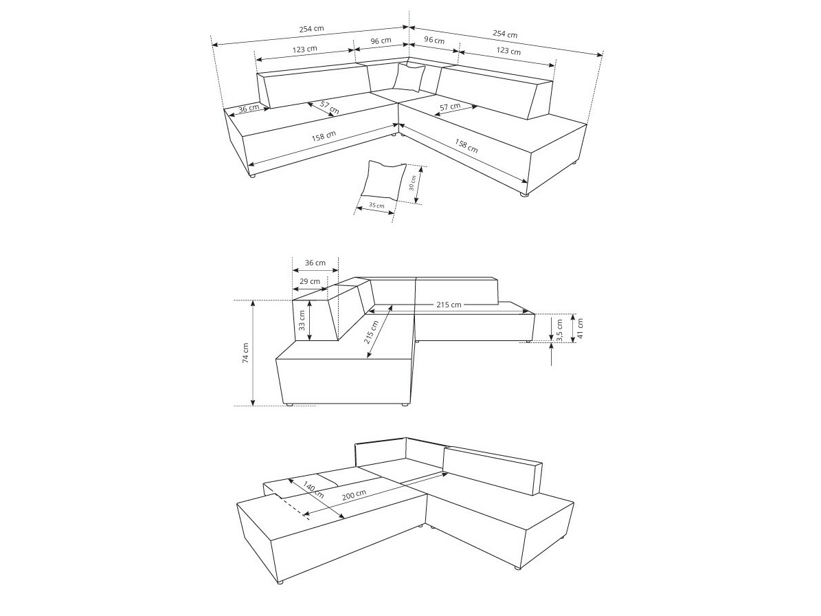 Corner sofa Kingston 188 (Dunbar 75)