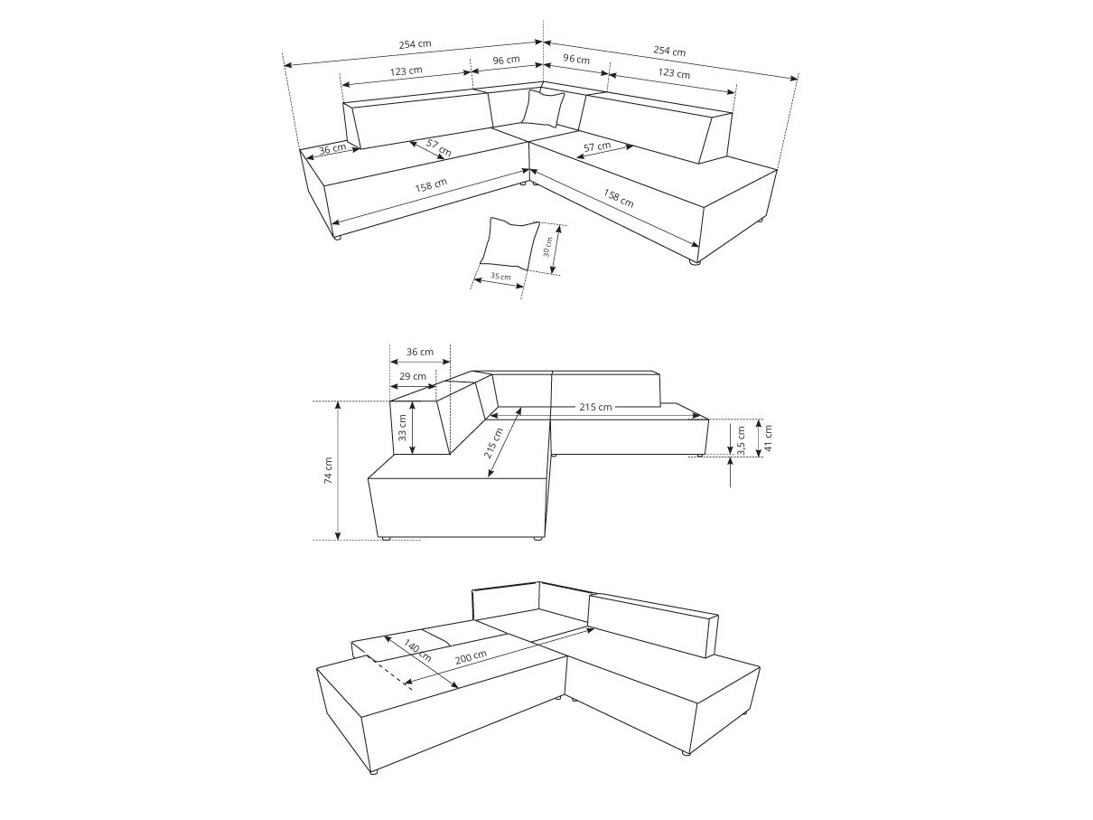 Corner sofa Kingston 188 (Dunbar 80)