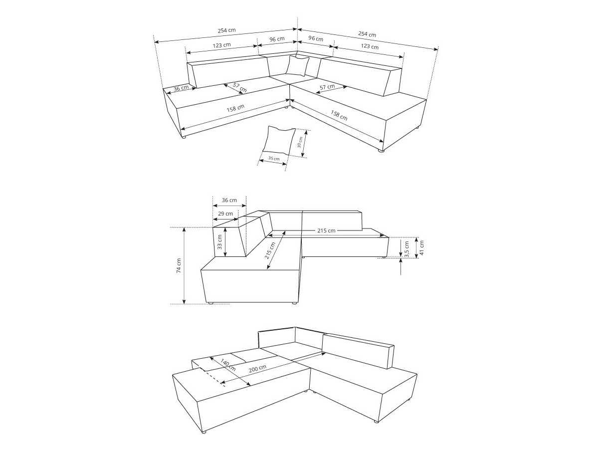 Corner sofa Kingston 188 (Dunbar 80)