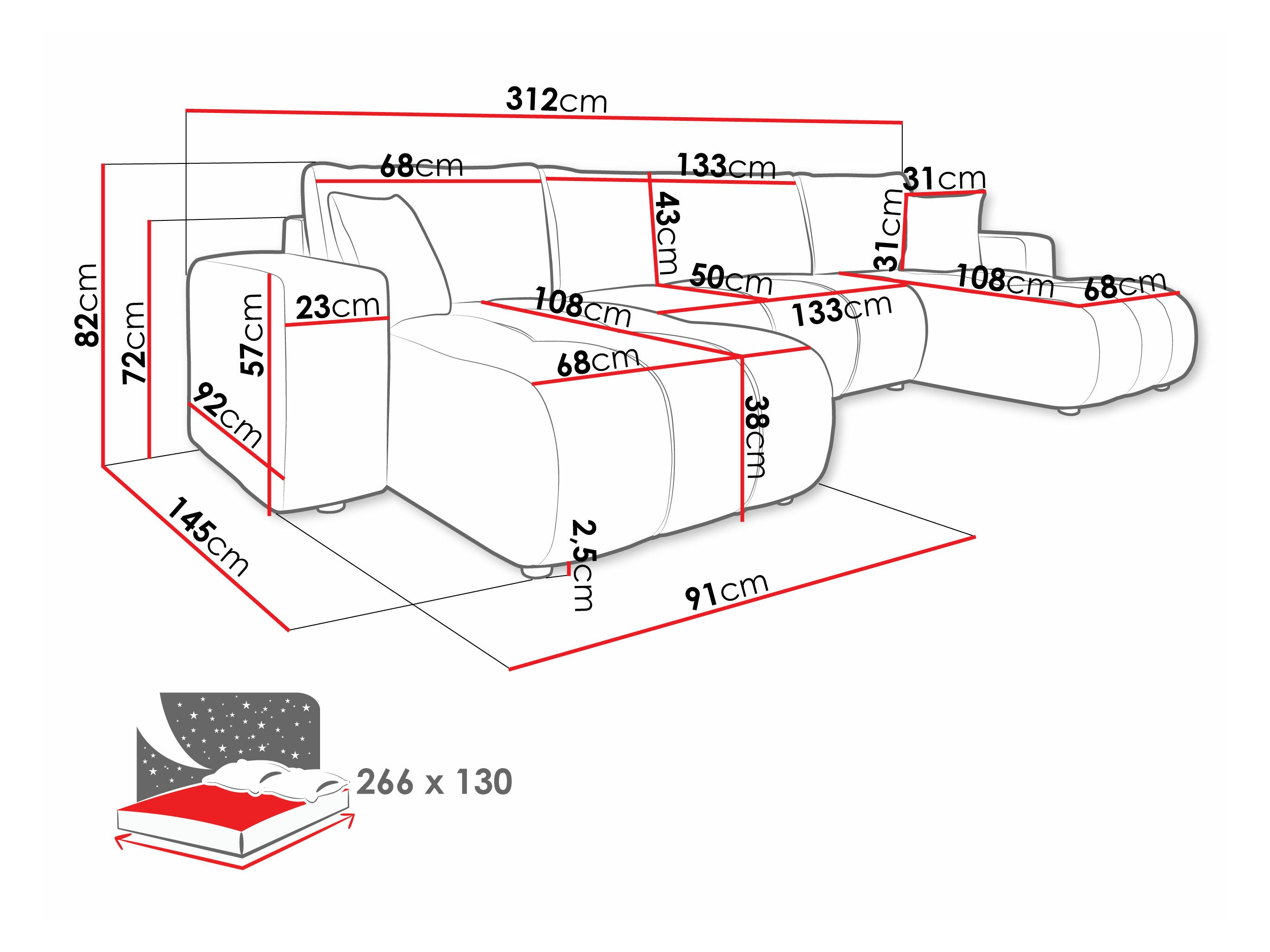 Corner sofa Comfivo Laurus II (Velo 623)
