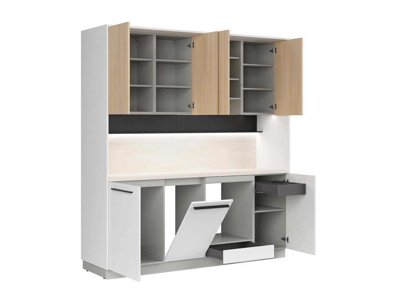 Kitchen set Boston 746 (White + Oak)