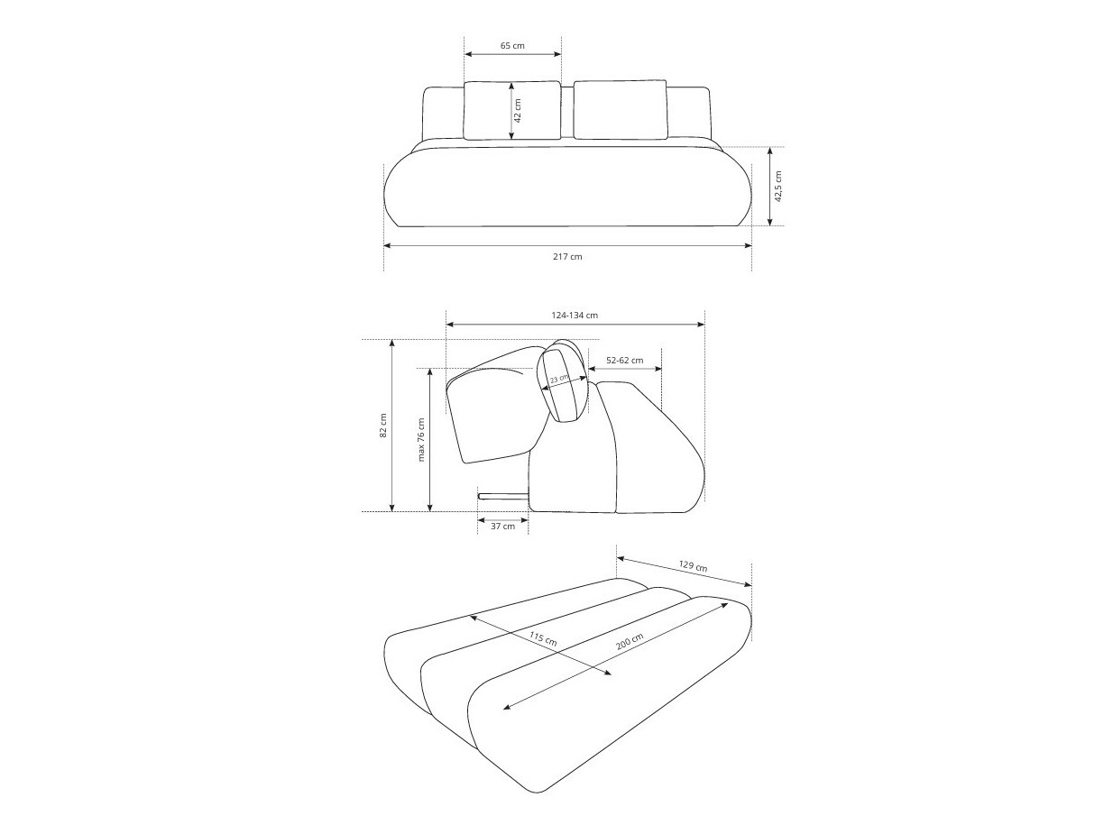 Sofa bed Kingston 193 (Dot 22)