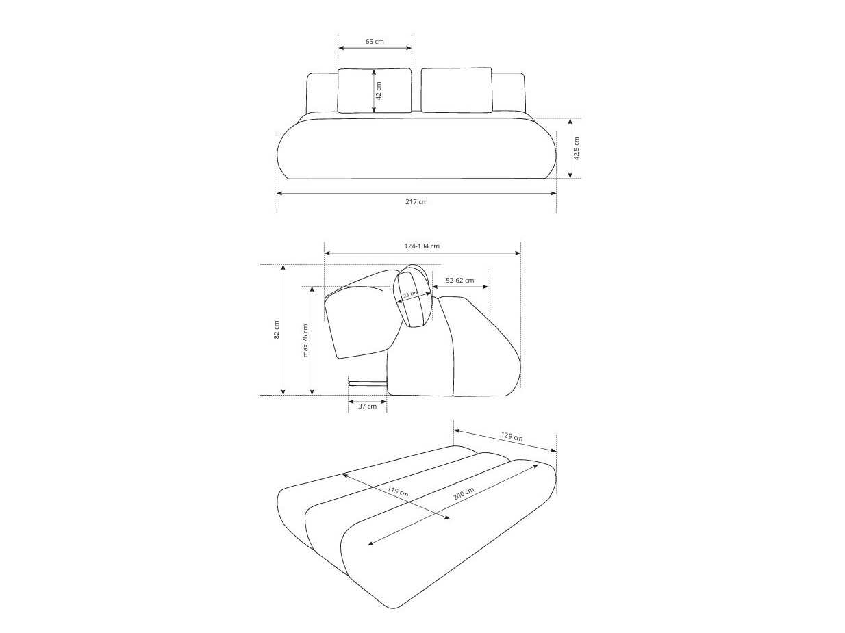 Sofa bed Kingston 193 (Wind 05)