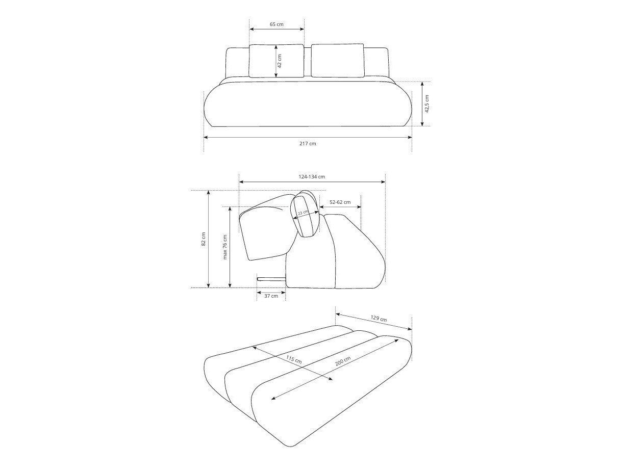 Sofa bed Kingston 193 (Wind 52)