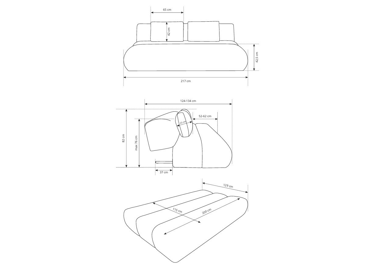Sofa bed Kingston 193 (Wind 77)