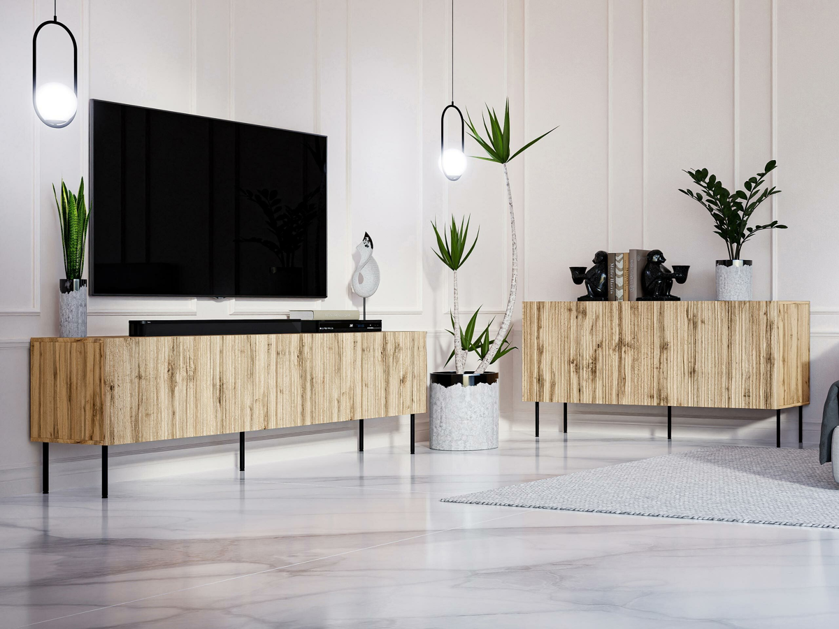 Living room set Lorelbo 104 (Wotan Oak + Black)