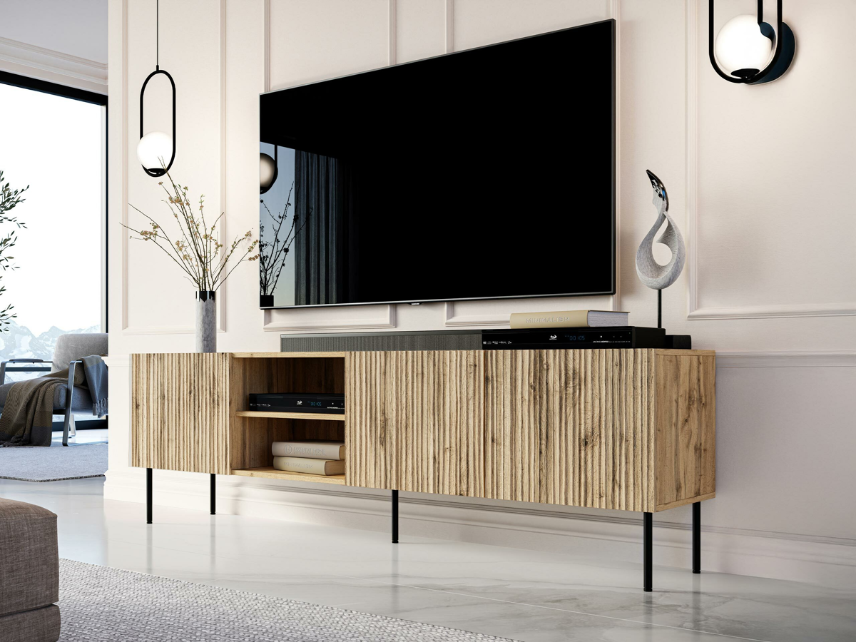 TV stand Lorelbo 103 (Wotan Oak + Black)