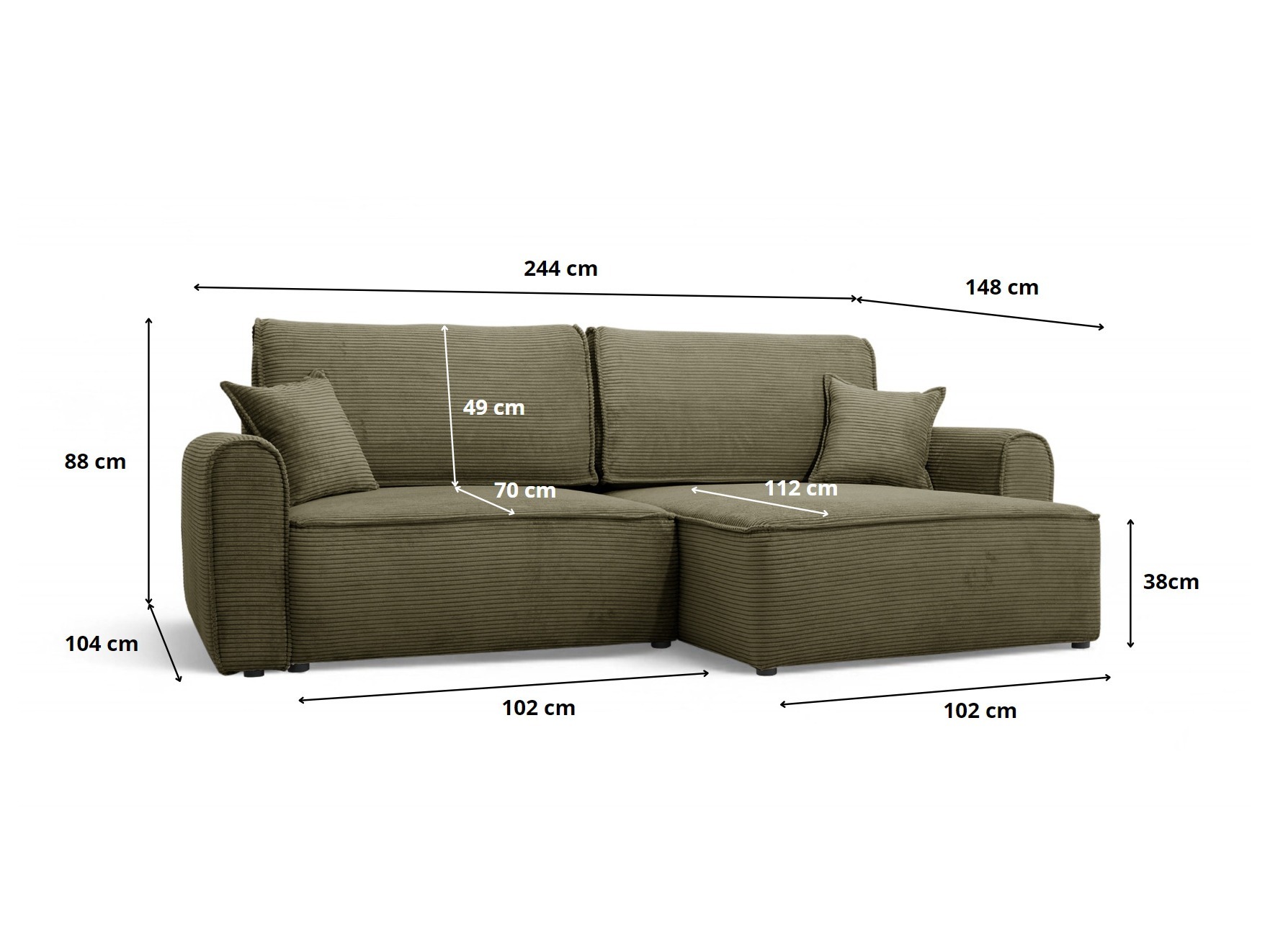 Corner sofa Franklin 122 (Poso 02)