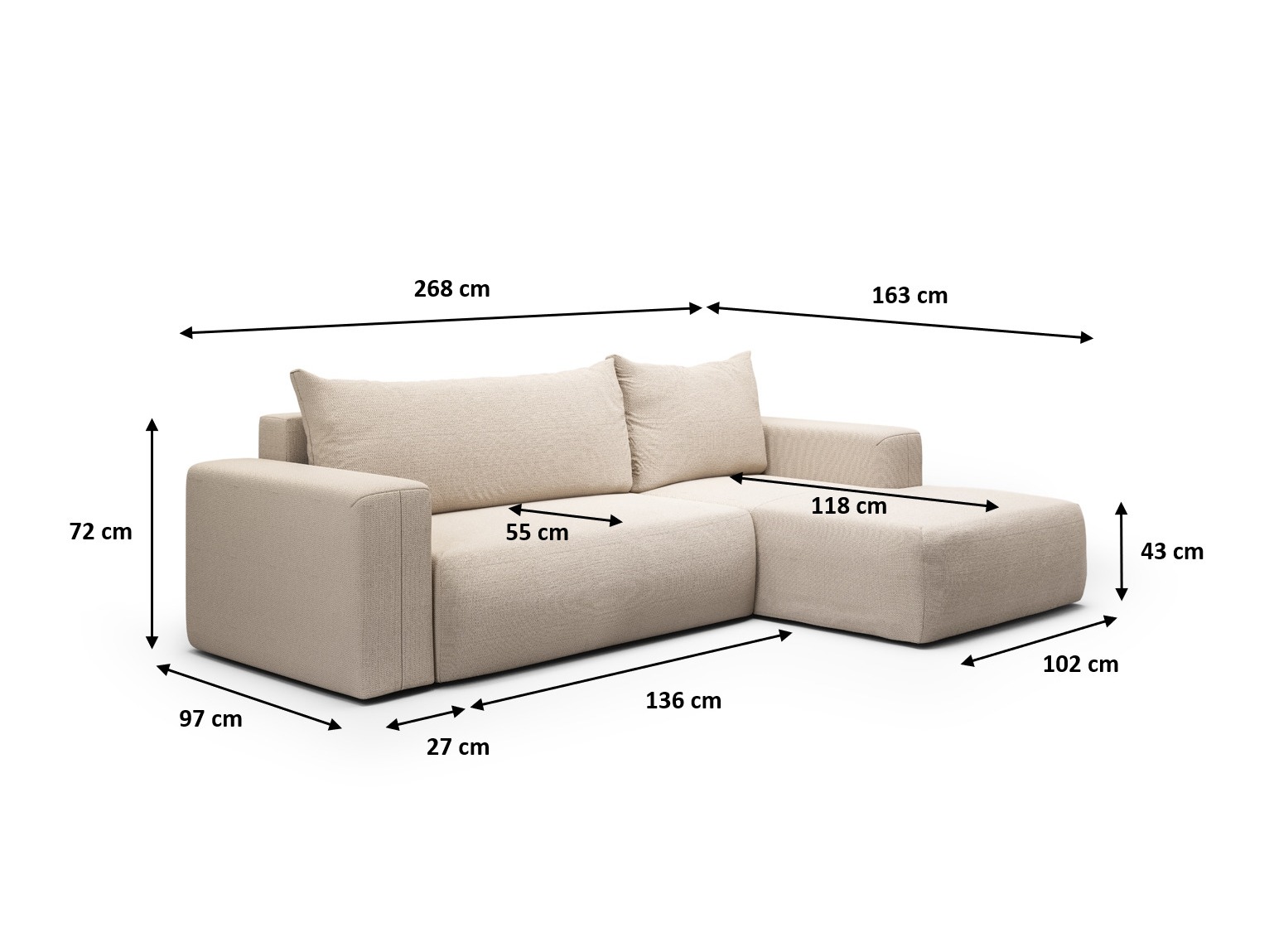 Corner sofa Lirdomo 100 (Aragon 39)