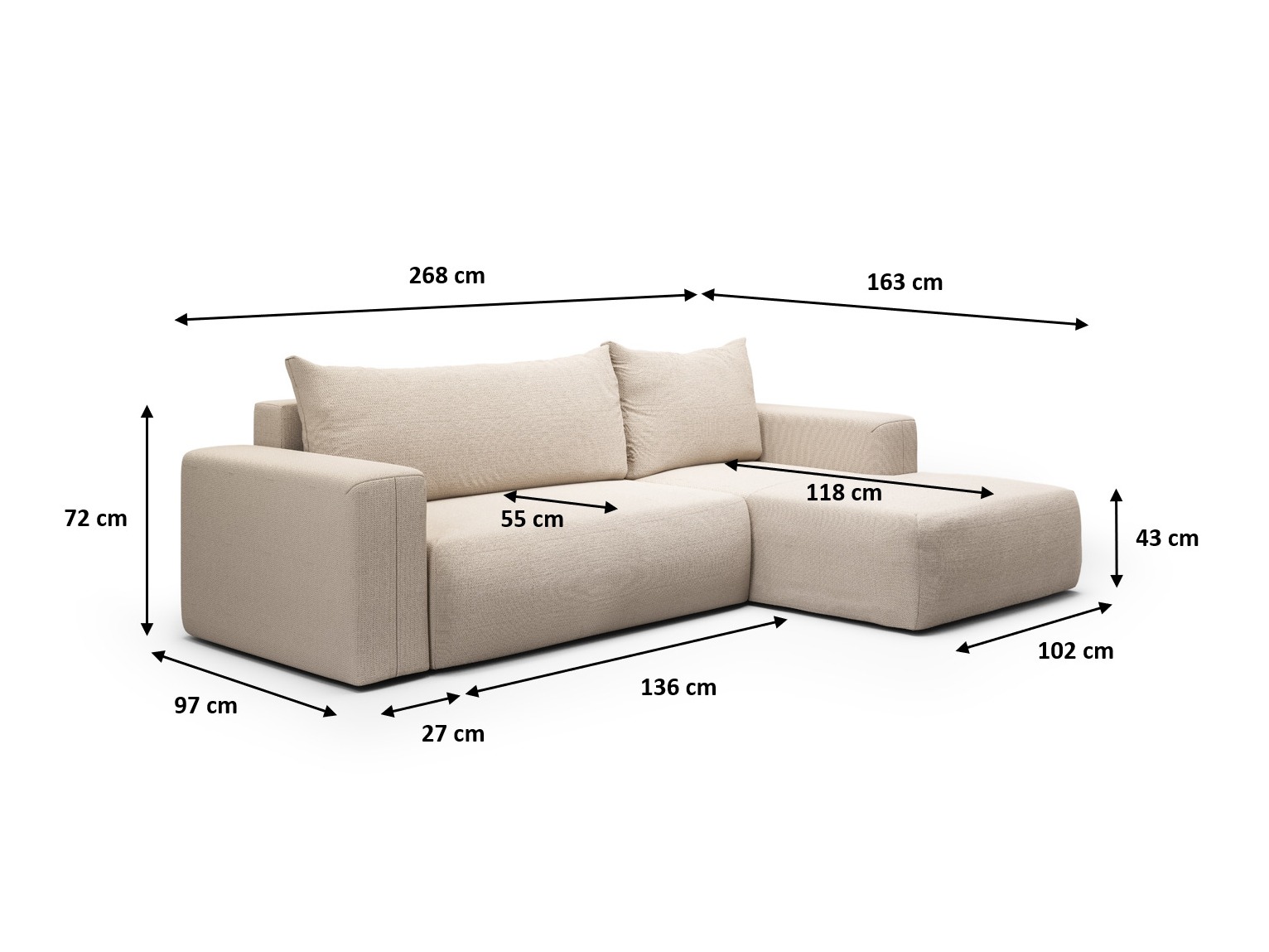 Corner sofa Lirdomo 100 (Aragon 80)