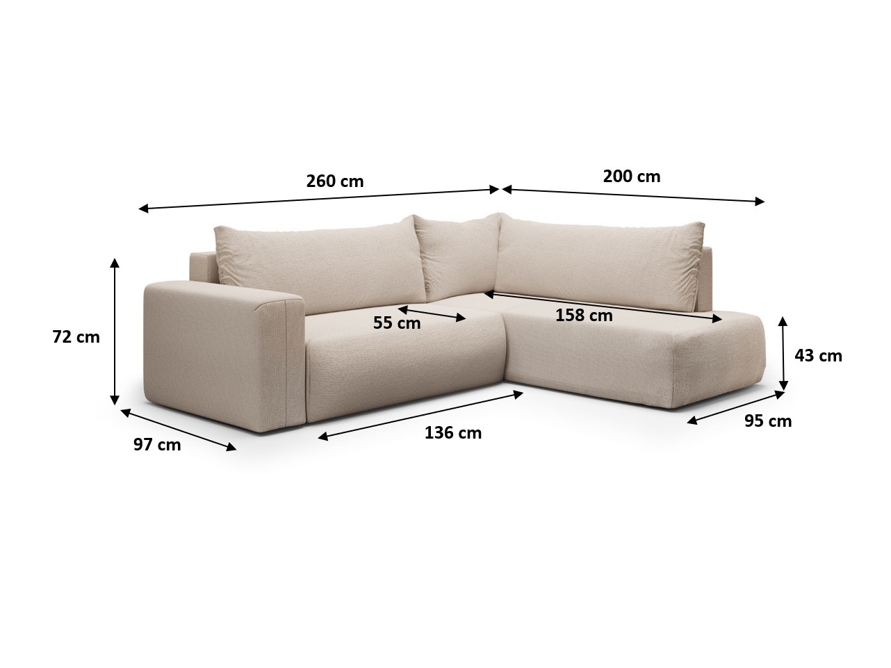 Corner sofa Lirdomo 102 (Aragon 03)