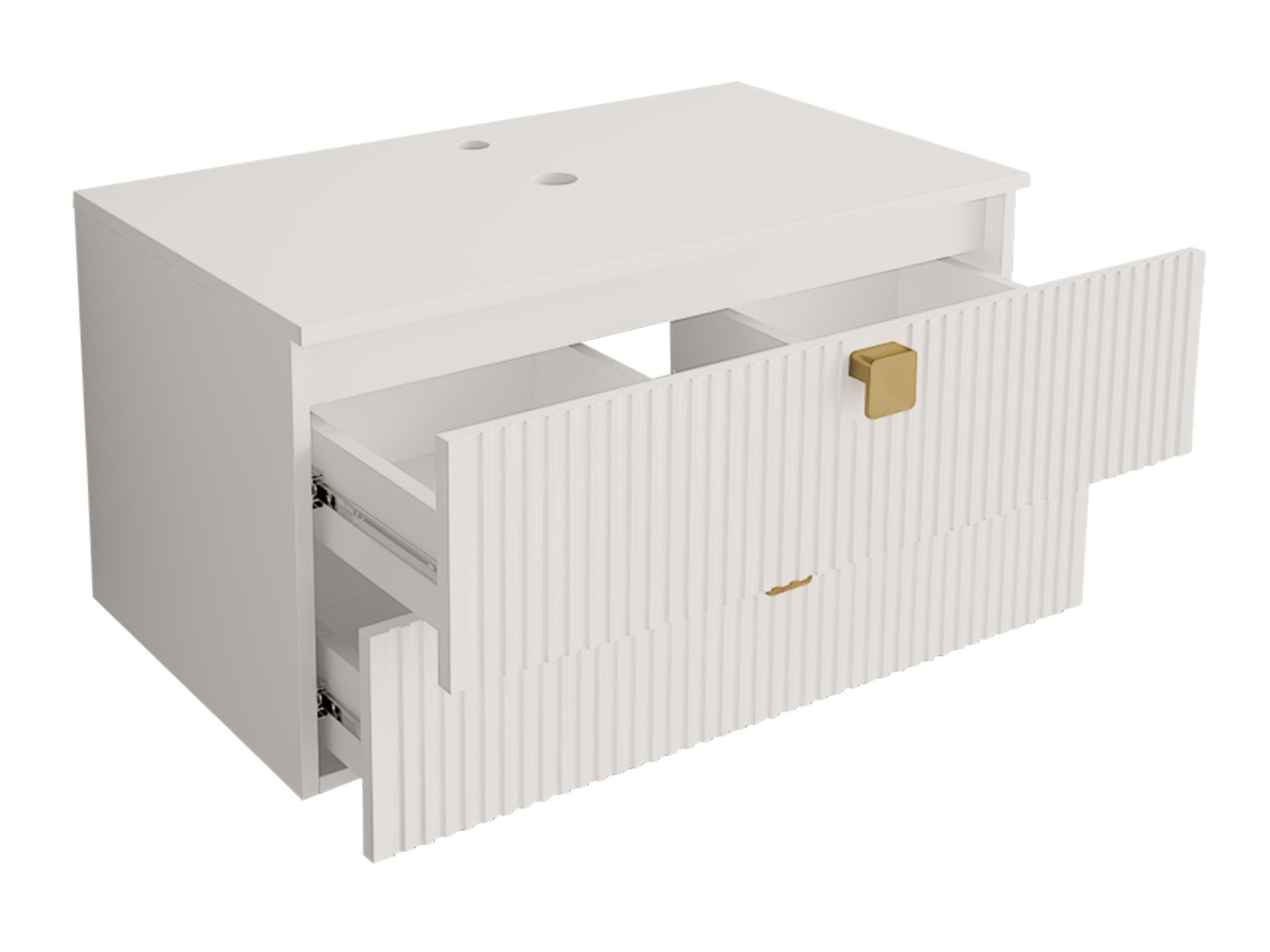 Wall-mounted bathroom cabinet for washbasin Panium (Light brown)