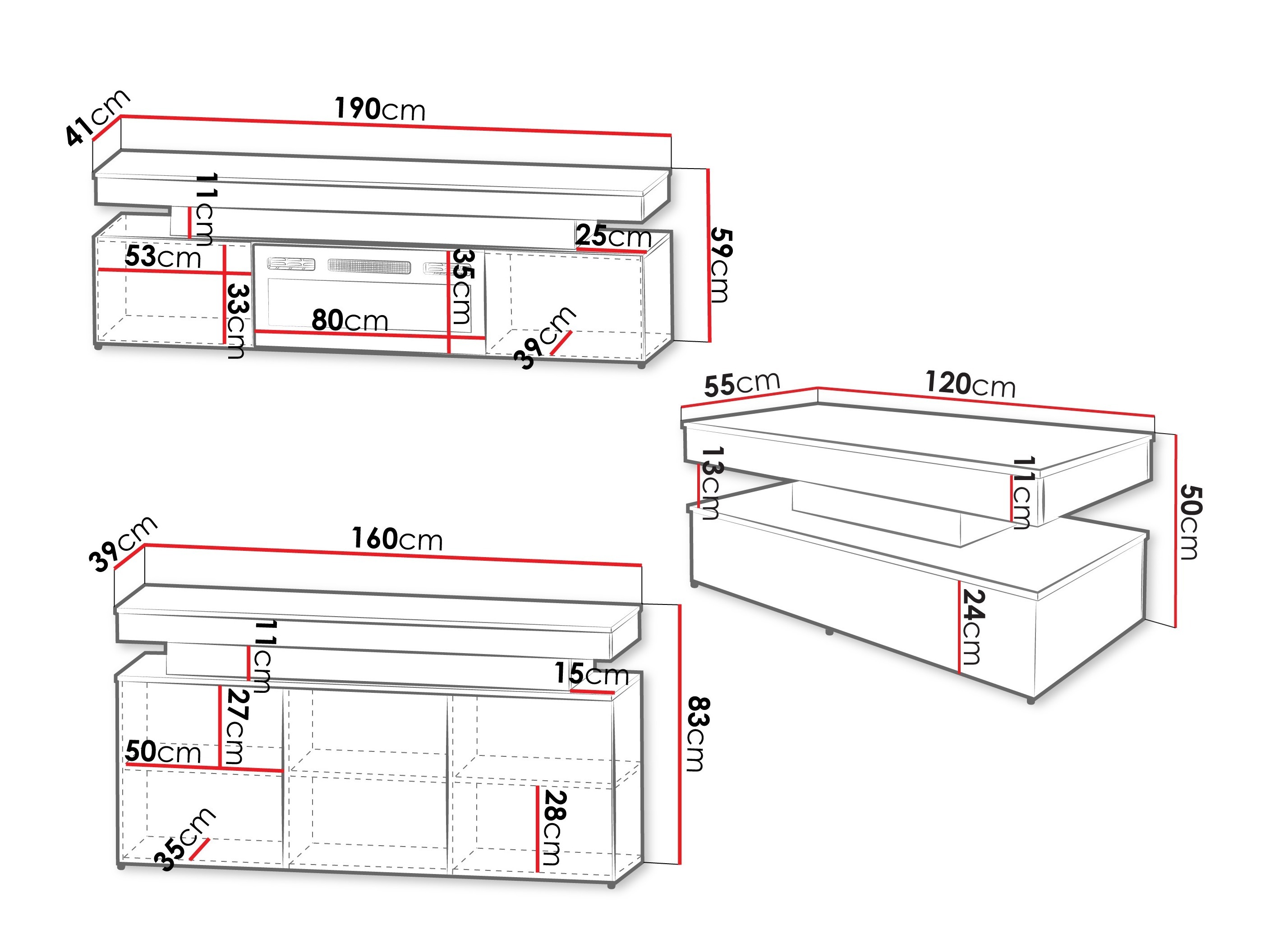 Living room set Monfero I (Light brown)