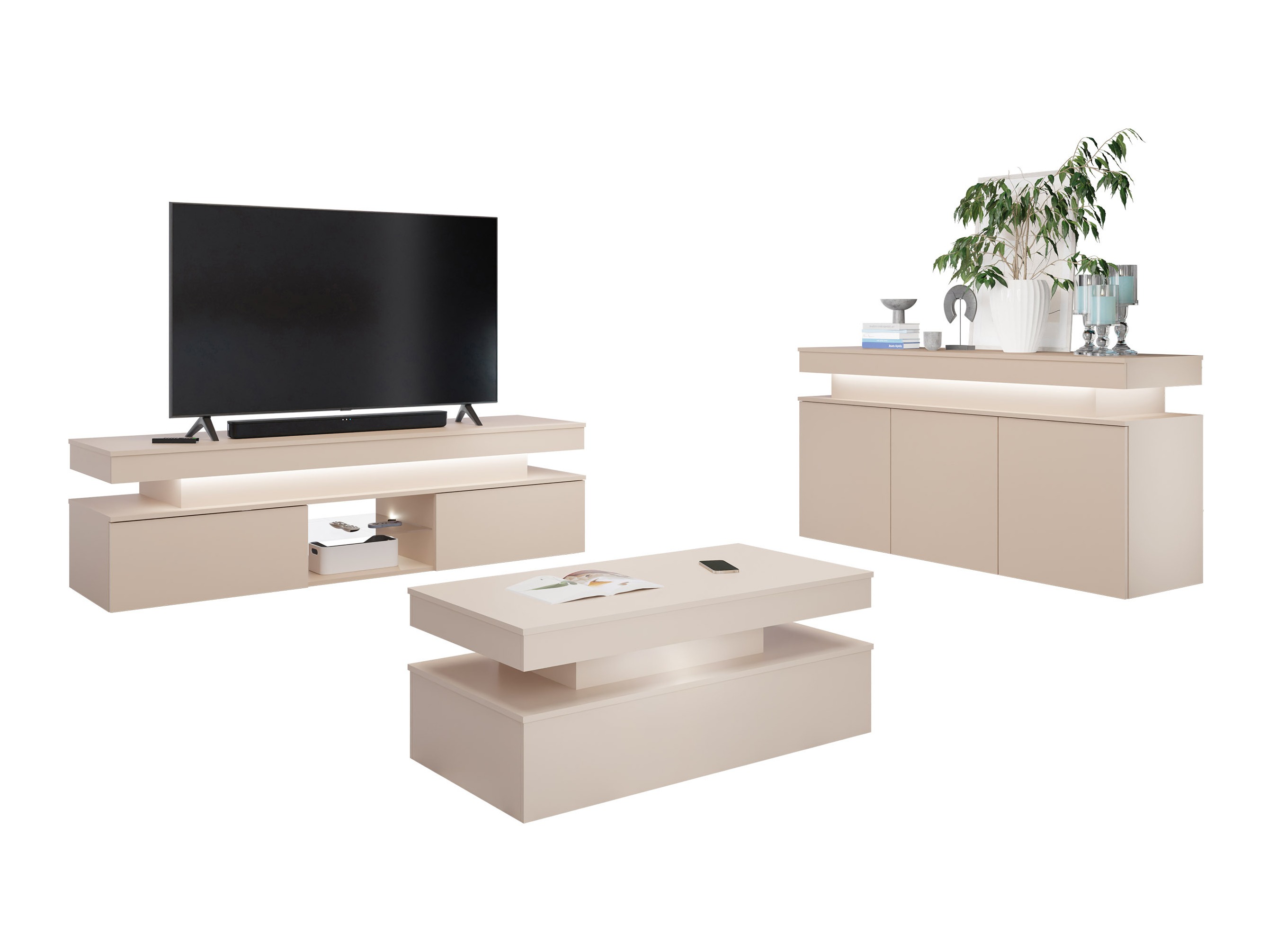 Living room set Monfero (Light brown)