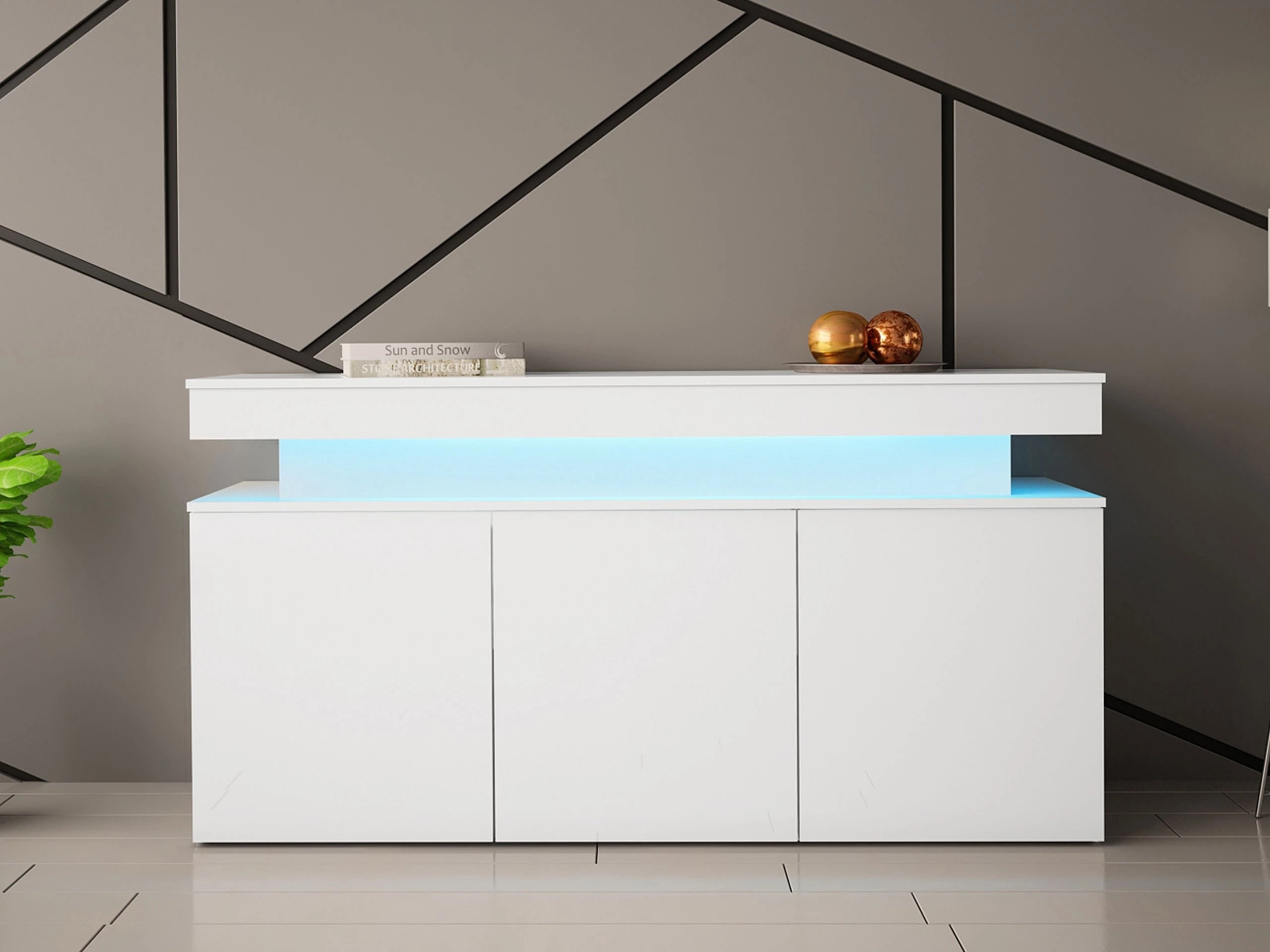 Sideboard Monfero 101 (White + Glossy white)