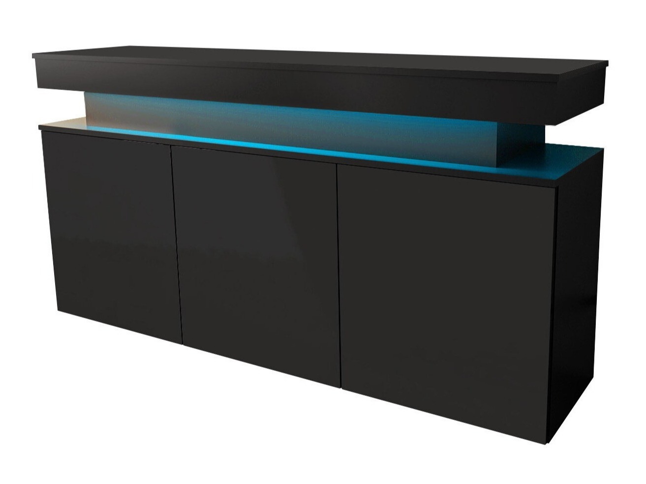 Sideboard Monfero (Black + Glossy black)