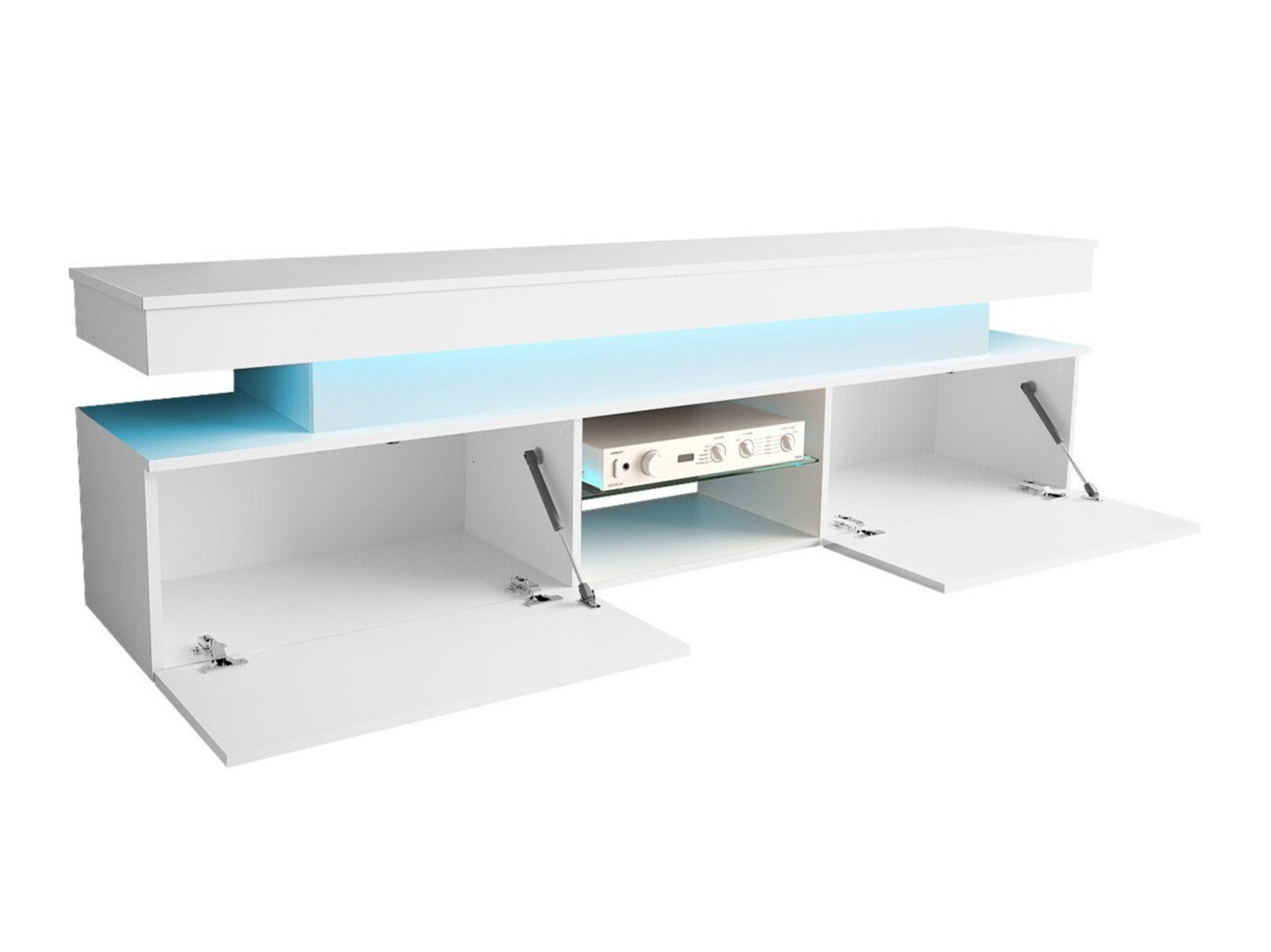 TV stand Monfero (Black + Glossy black)