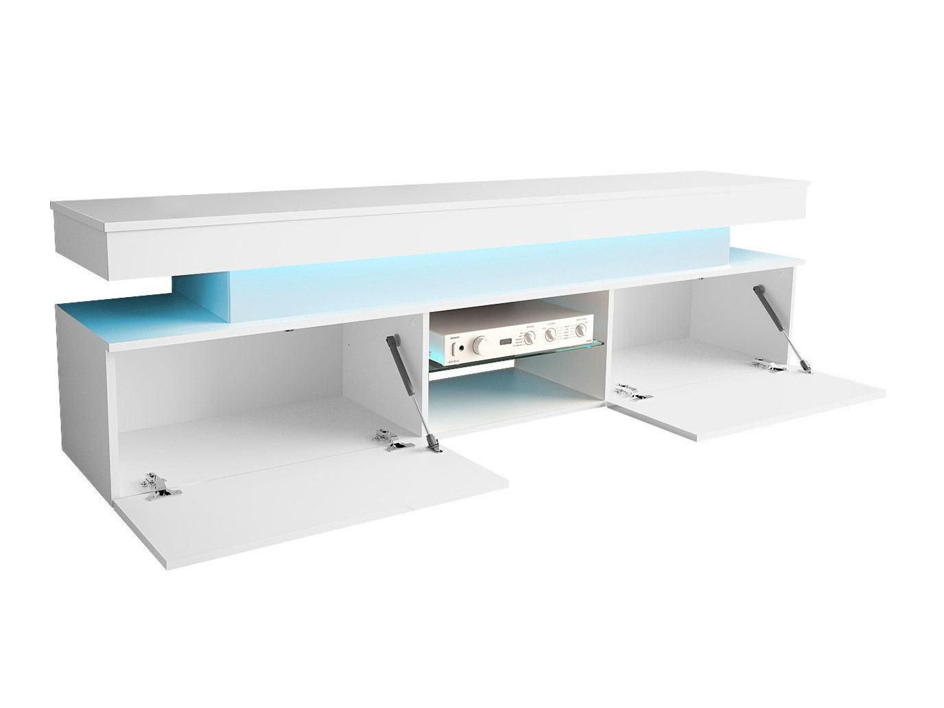 TV stand Monfero (White + Glossy white)