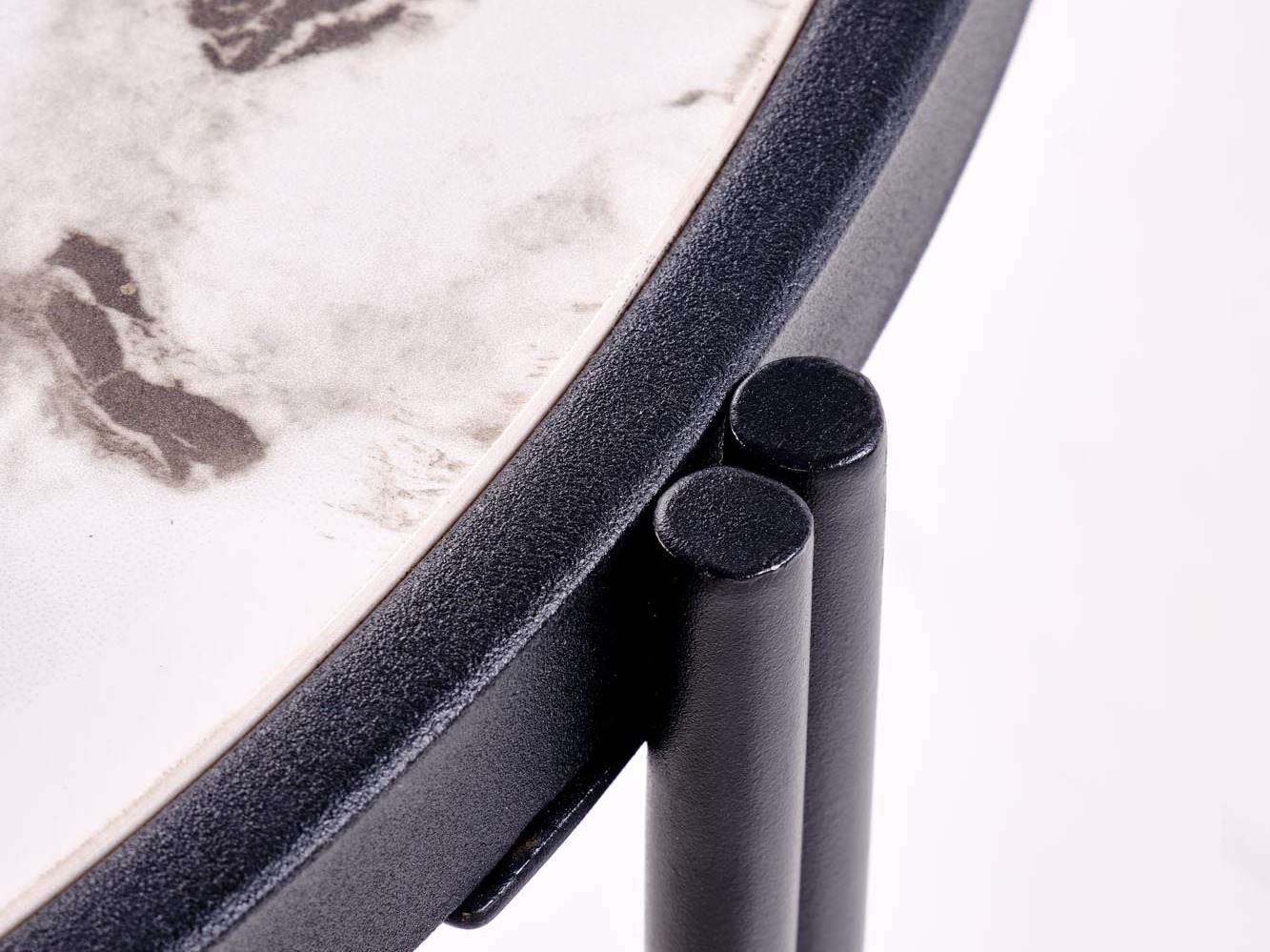 Nest of coffee tables Houston 1867 (White marble + Black)