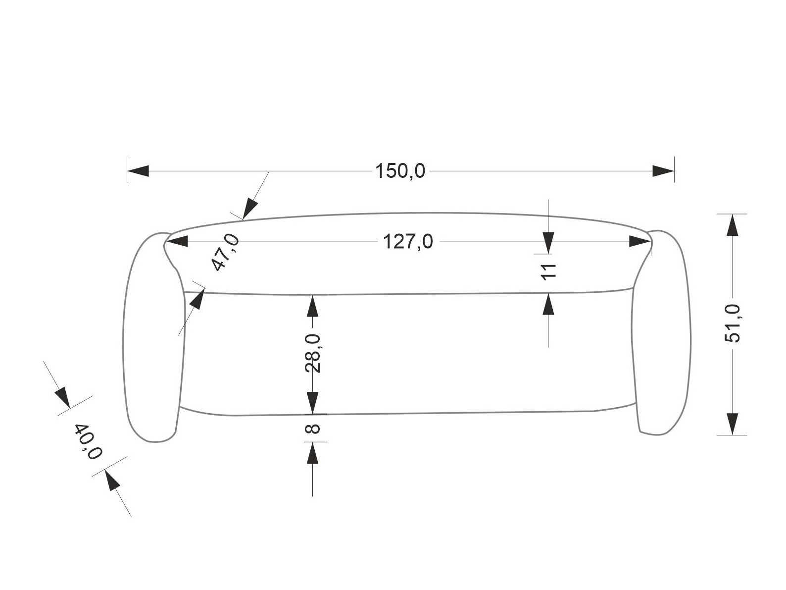 Upholstered bench Houston 2045