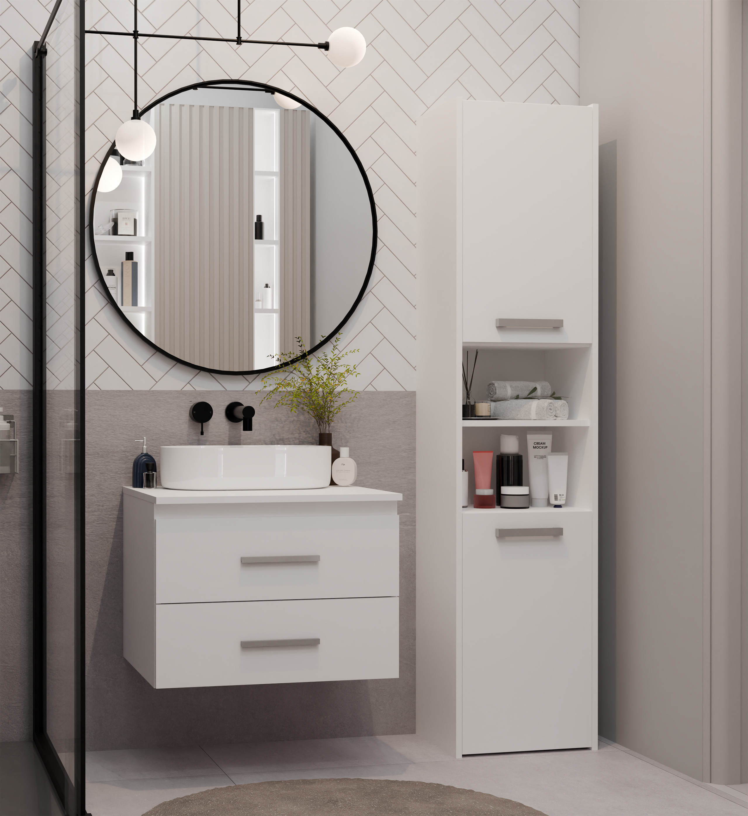 Wall-mounted bathroom cabinet for washbasin Nolmaru 112