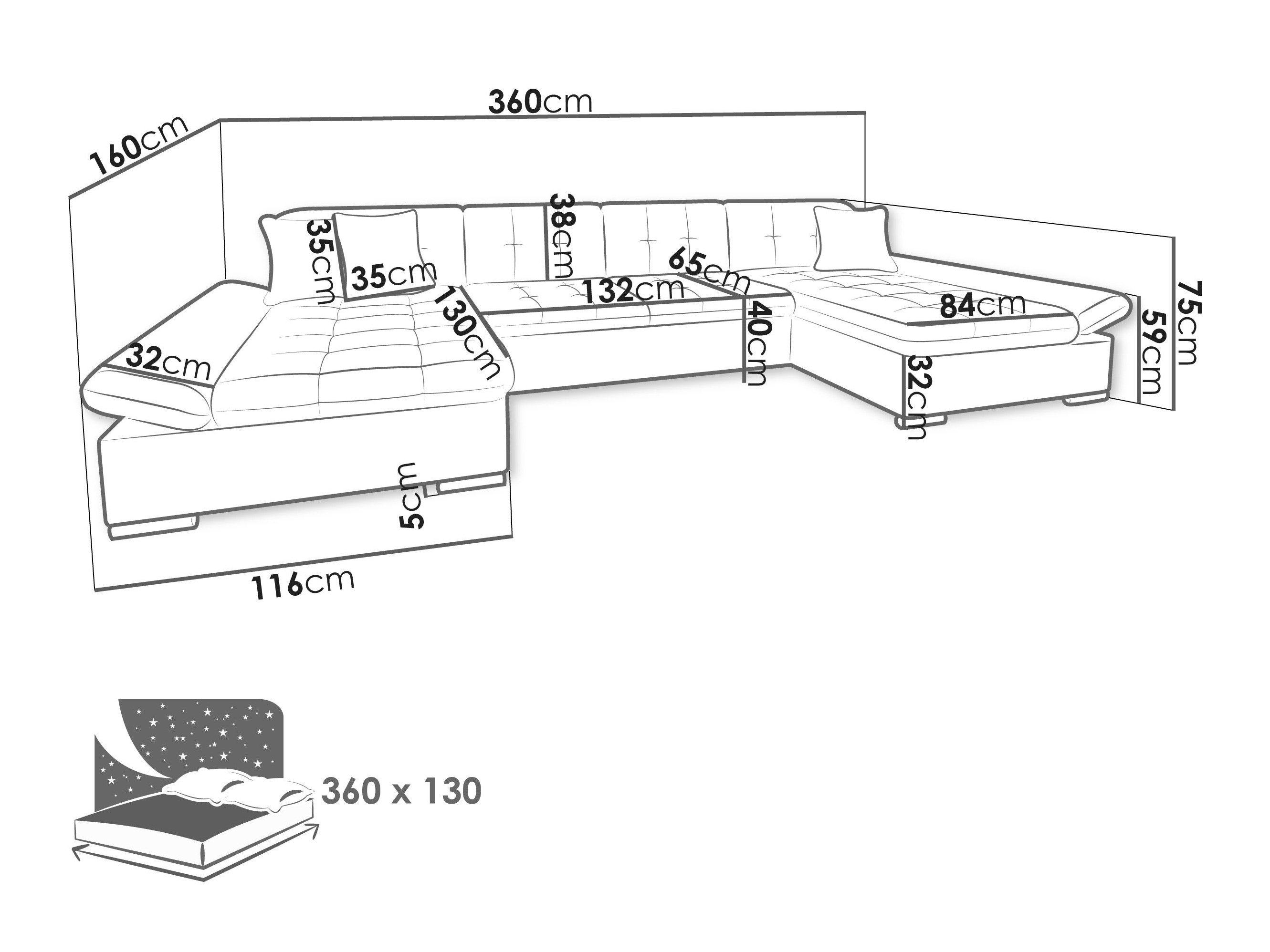 Corner sofa Comfivo Ficus (Poso 100)