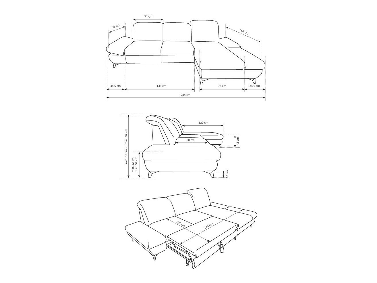 Corner sofa Kingston 190 (Loft 01)