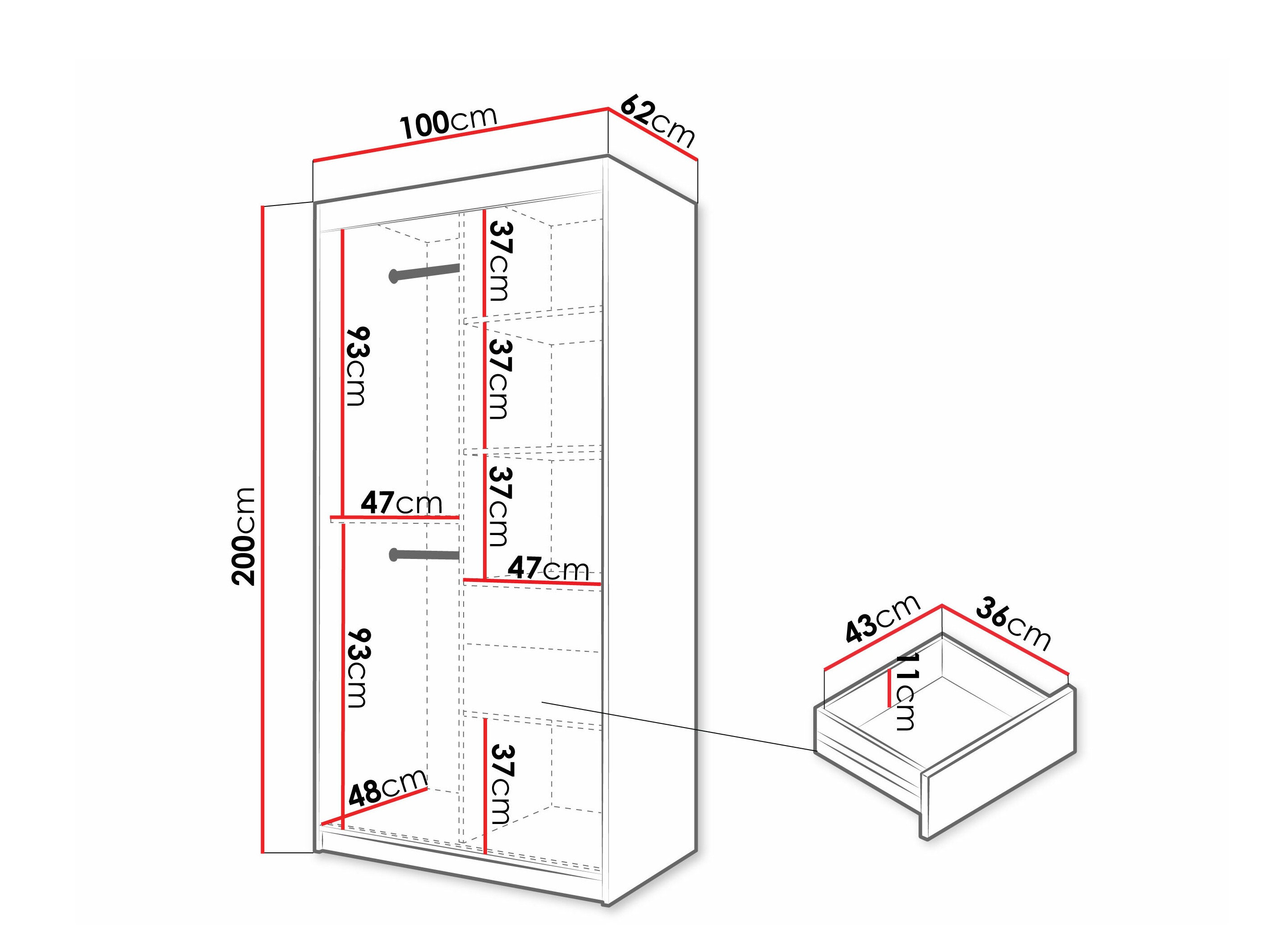 Wardrobe Hartford 575 (White)