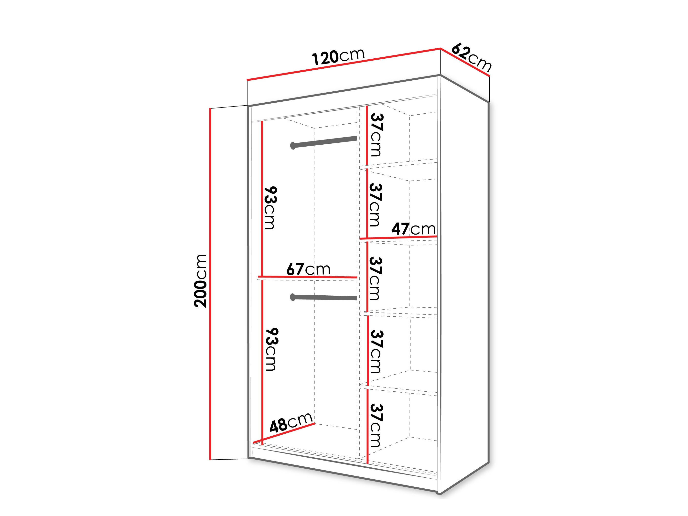 Wardrobe Hartford 576 (Black)