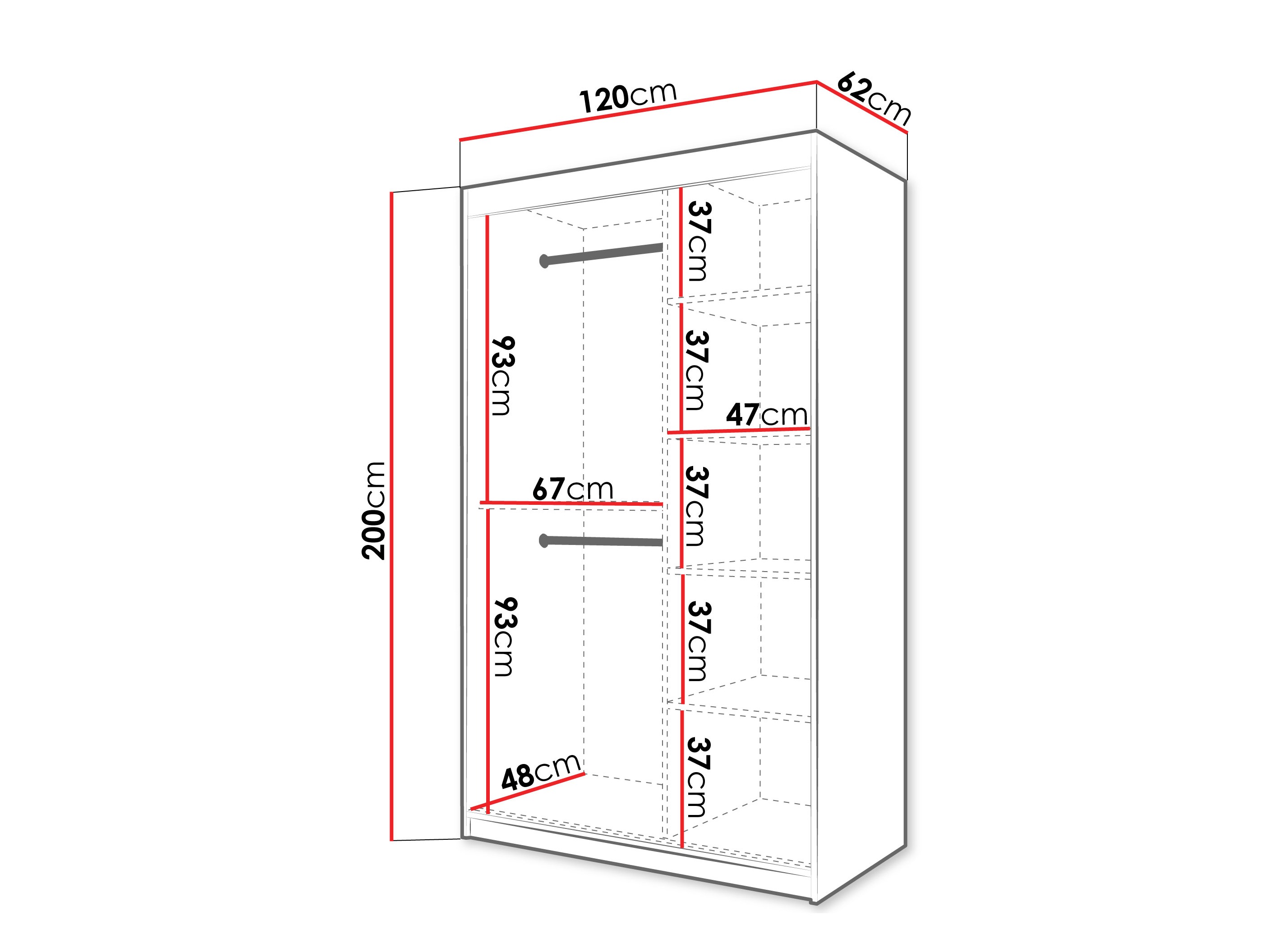 Wardrobe Hartford 576 (Black)